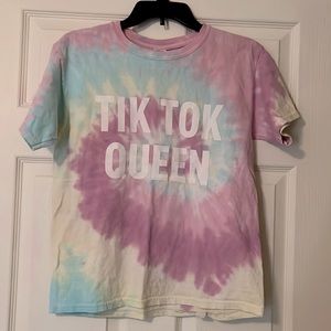 GIRLS TYE DYE TIK TOK TEE : SIZE LARGE